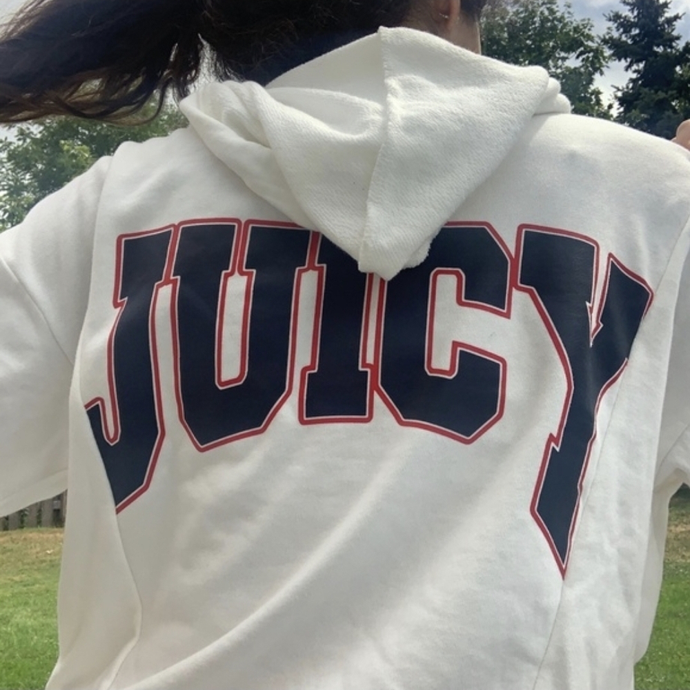 NWT Juicy Couture Varsity Logo Hoodie - White - Size Small